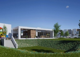 Render parque central de fraccionamiento arquitectura México