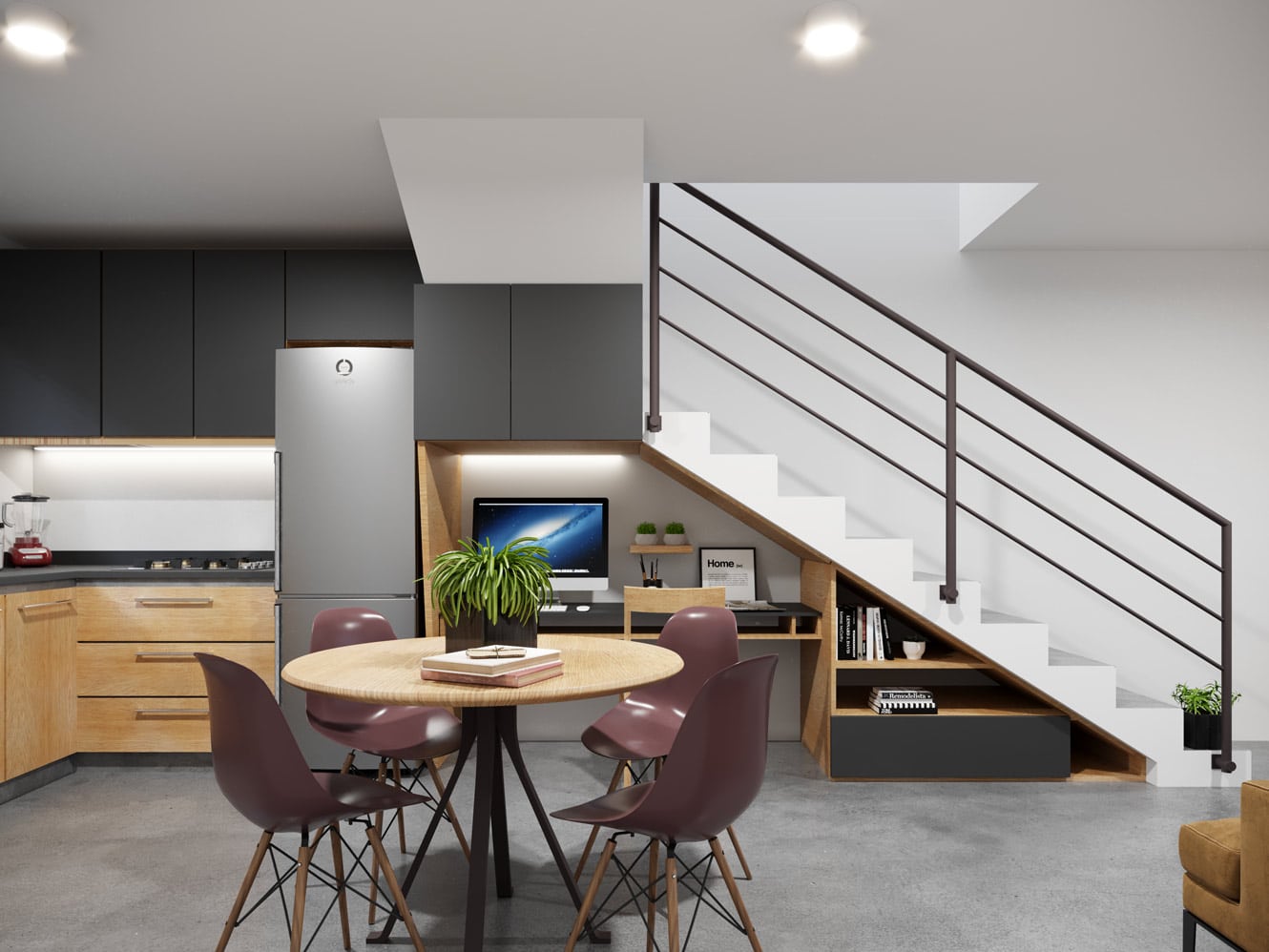 Render cocina 3D realista guadalajara arquitectos