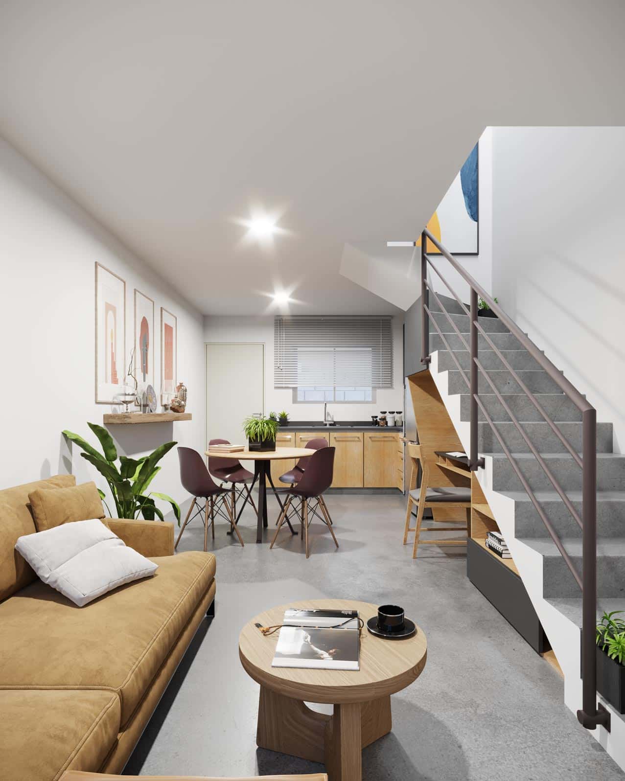 Interior departamento render arquitectónico Cancún